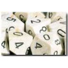 Polyhedral d10 Set Marble Ivory/black (10 Dice)