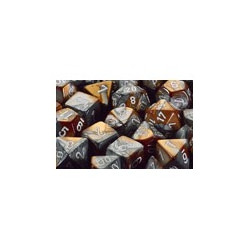Gemini Polyhedral d10 Set Copper-Steel/white (10 Dice)