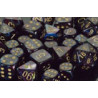 Lustrous Shadow/gold 12mm d6 (36 Dice)