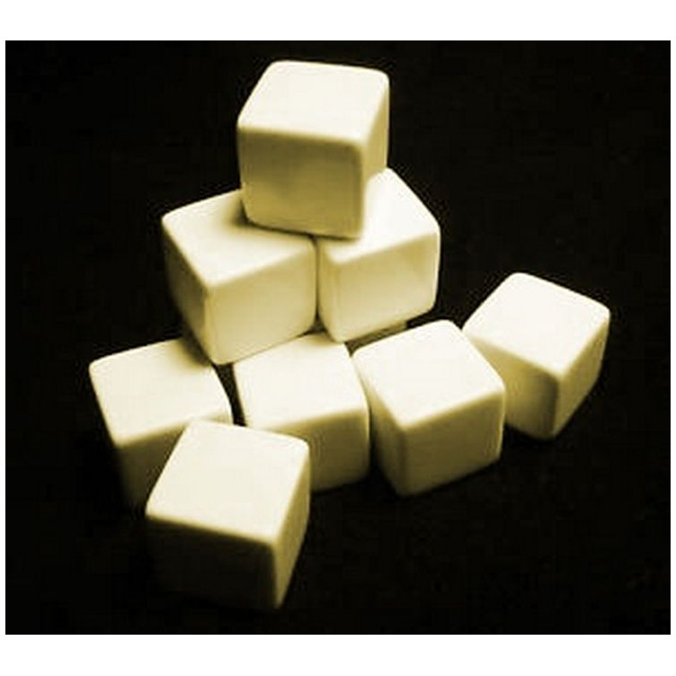 Opaque Polyhedral Ivory Blank 6-sided dice (10 unid)