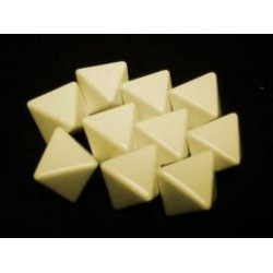 Opaque Polyhedral Ivory Blank 8-sided dice (10 unid)