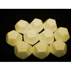 Opaque Polyhedral Ivory Blank 12-sided dice (10 unid)